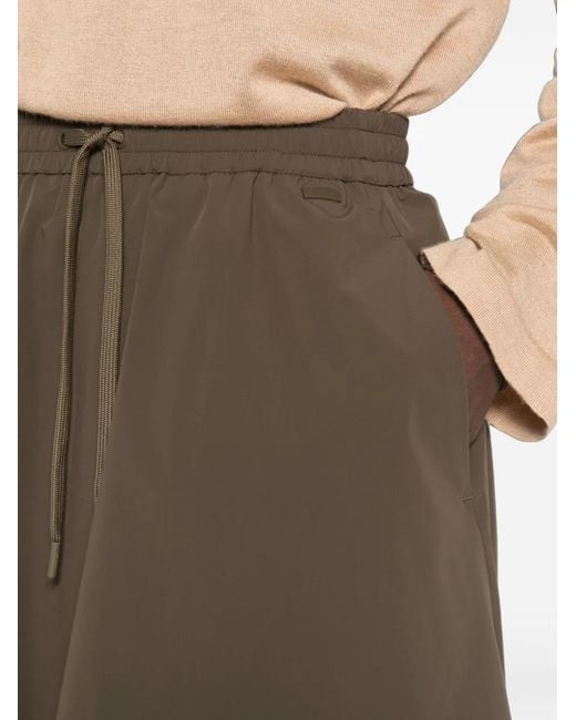 Herno Brown Drawstring A-Line Midi Skirt