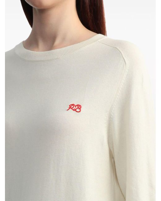 Rag & Bone White Logo-embroidered Cotton Sweatshirt