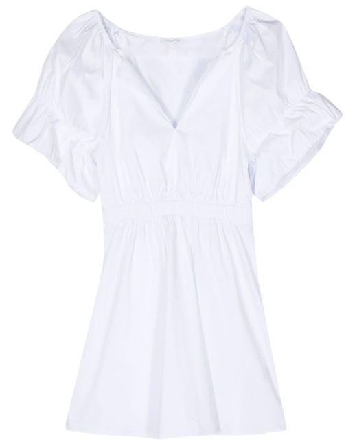 Patrizia Pepe Mini-jurk Met Split In De Hals in het White