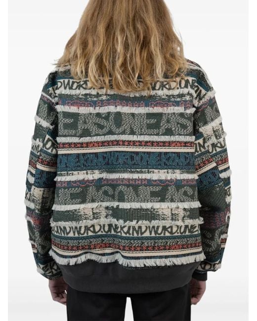 Sacai Gray X Eric Haze Jacquard-pattern Bomber Jacket for men
