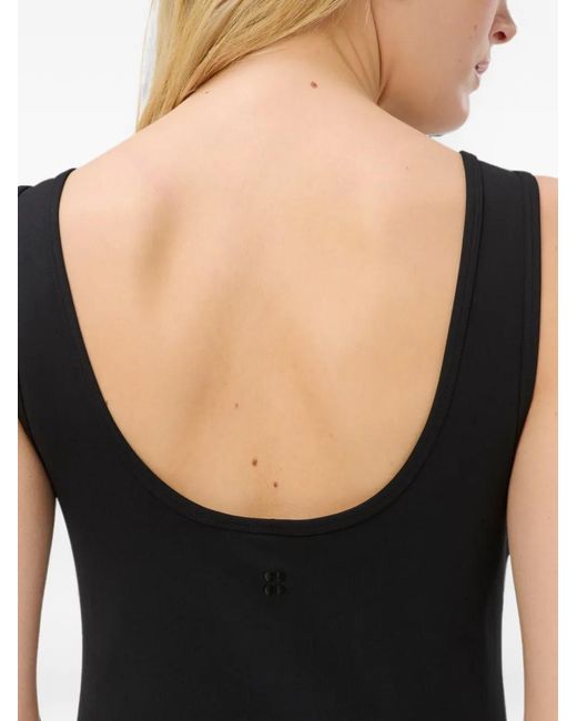Sweaty Betty Black Scoop-Neck Side-Slit Maxi Dress