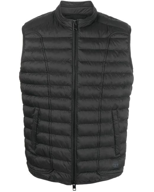 DIESEL Black W-Hawkyl-Sl Padded Gilet for men