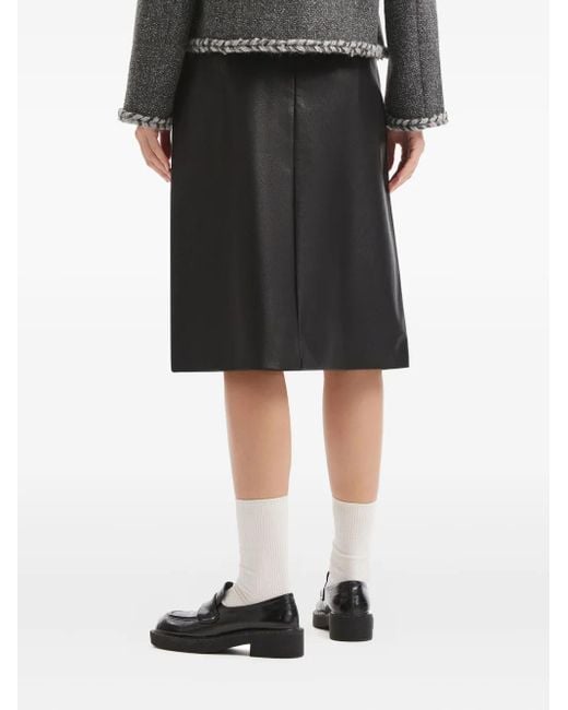 B+ AB Black Side-Pockets Midi Skirt