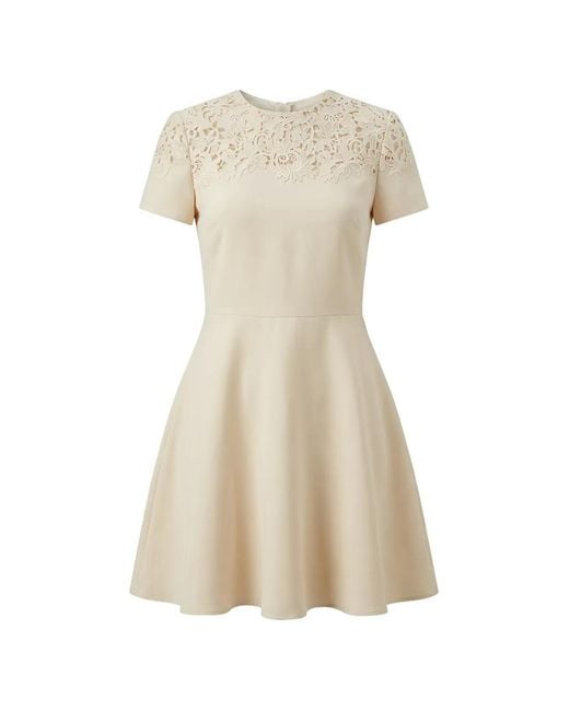 Valentino Garavani Natural Lace-Panelled A-Line Mini Dress