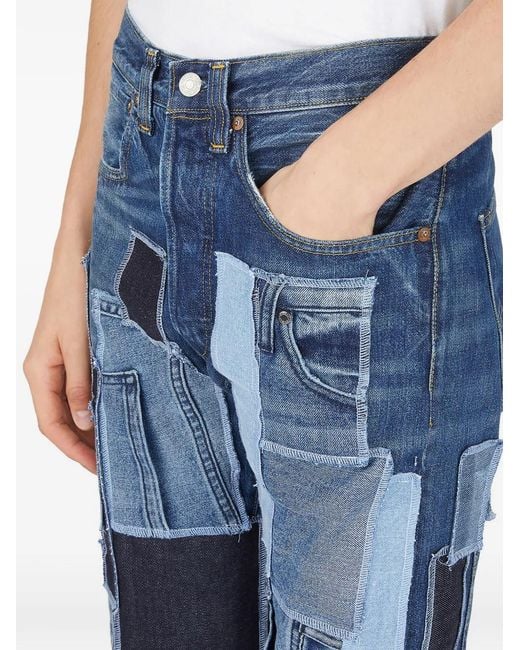 DRx FARMAxY FOR LN-CC Blue X Levi's Patchwork-Construction Jeans