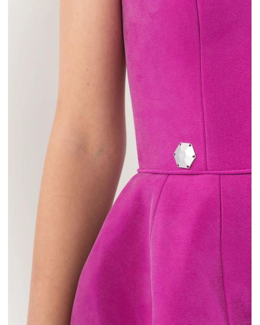 Philipp Plein Pink Strapless Silk Mini Dress