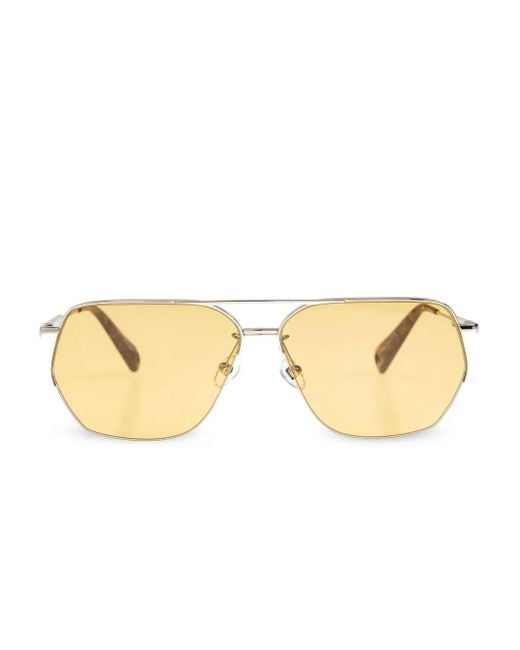 Occhiali Da Sole Con Logo Inciso di Jacquemus in Natural