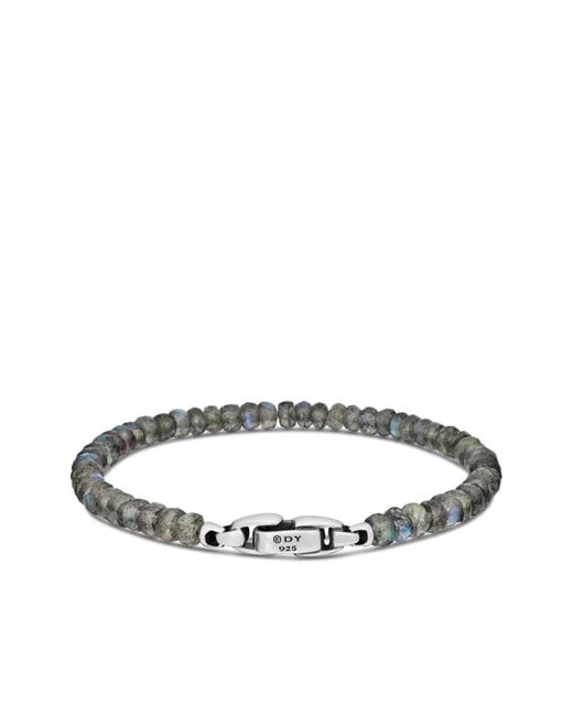 David Yurman White Sterling Spiritual Beads Faceted Bracelet (5Mm) for men