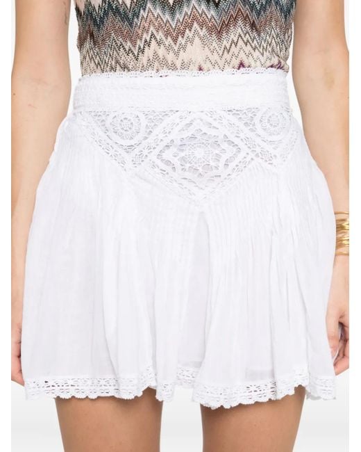 Isabel Marant White Goldie Lace-Trim Mini Skirt