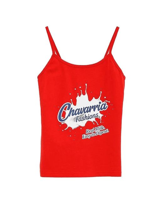 Willy Chavarria Red Graphic-Print Tank Top