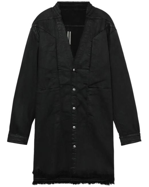 Rick Owens Black Cotton Shirt Jacket for men