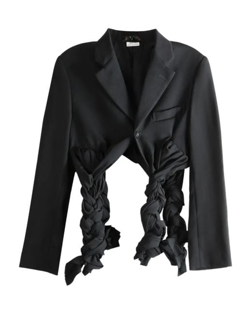 Comme des Garçons Black Braided-Detail Cropped Jacket
