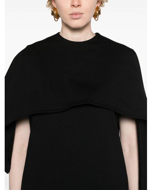 Jil Sander Black Draped-panel Cotton T-shirt