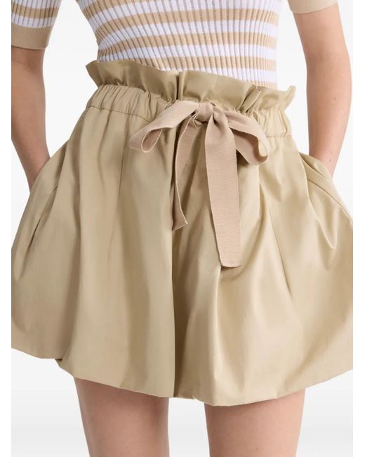 Patou Natural Ribbon Bloomer Mini A-Line Skirt