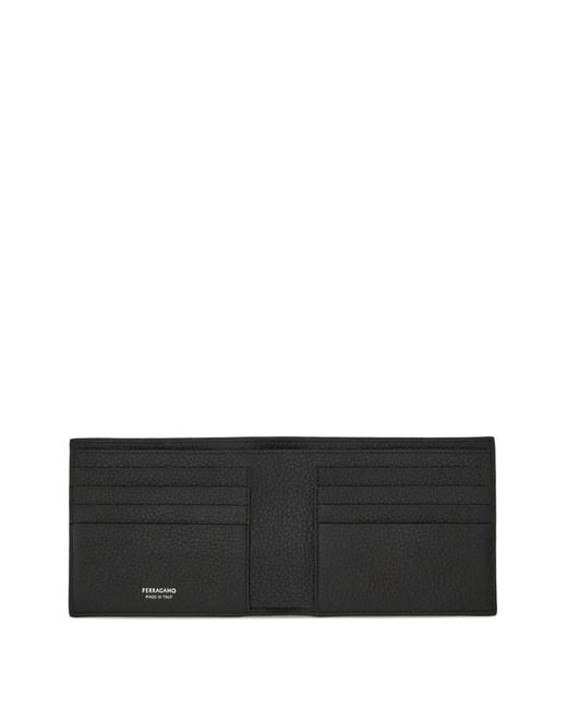 Ferragamo Black Gancini Leather Wallet for men