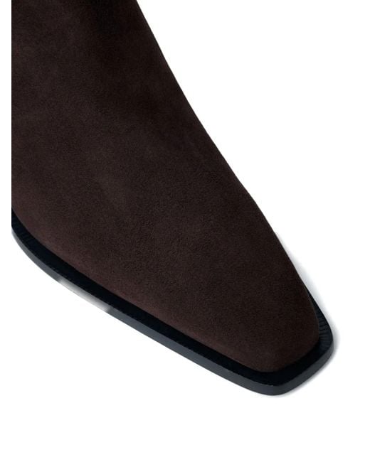 Totême  Black 80Mm Suede Boots With Pointed Toe