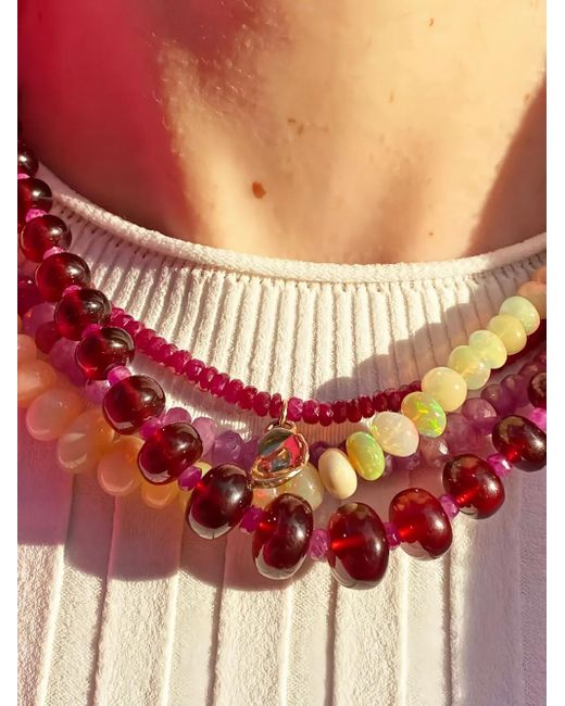 Lizzie Fortunato White 14kt Yellow Gold Opal Necklace