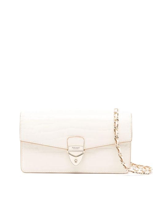 Aspinal Natural Mayfair 2 Leather Cltuch Bag