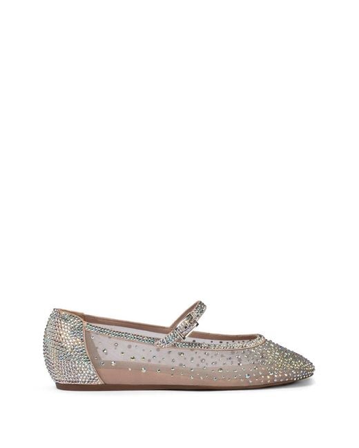 Le Silla Gray Nicole Crystal-Embellished Ballet Flats