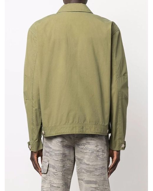 Woolrich Green Zip-Up Bomber Jacket for men