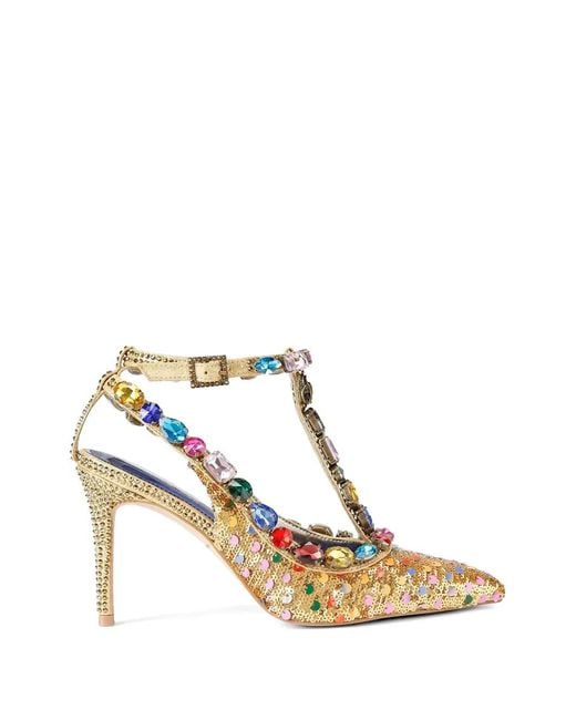 Kurt Geiger White Sequin Embellished Pumps