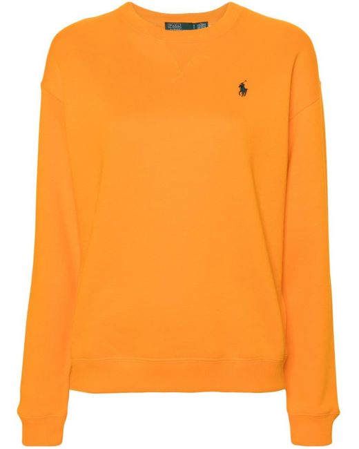 Polo Ralph Lauren Orange Logo-embroidered Jersey Sweatshirt
