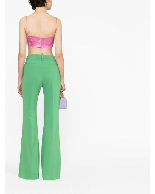 DSquared² Green Flared Flat Front Pants
