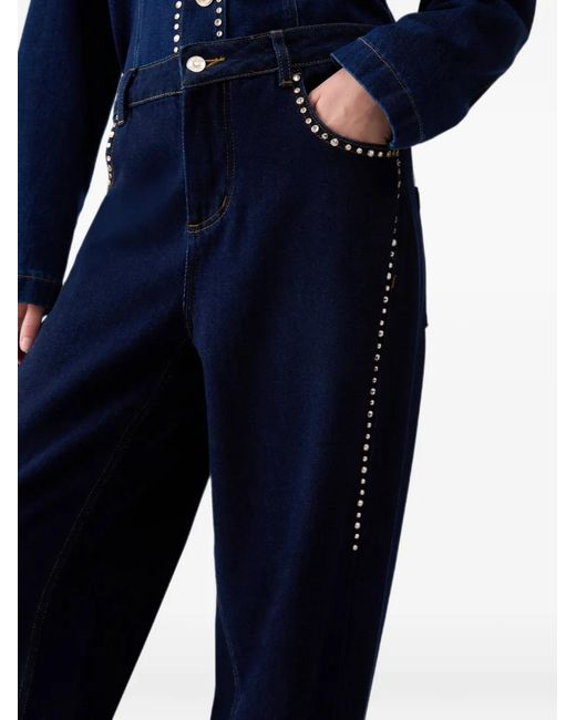 Liu Jo Blue High-Waisted Jeans With Rhinestones