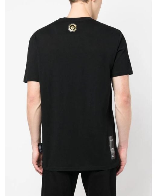 Philipp Plein Black Logo-Print Short-Sleeved T-Shirt for men