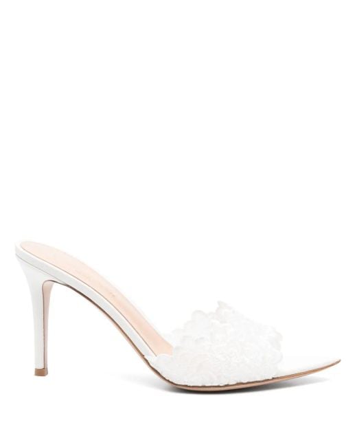 Gianvito Rossi Yvonne 95mm ミュール White
