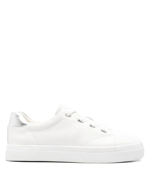 Zapatillas Avona de piel con detalle metalizado Gant de color White