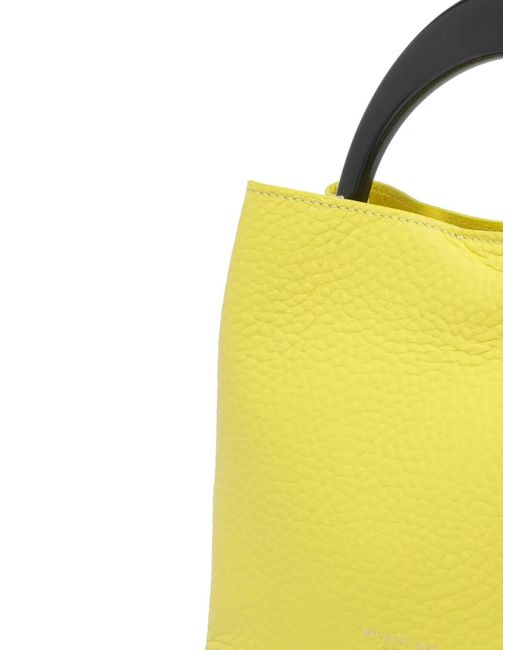 MY BEST BAG Yellow Smile Leather Handbag