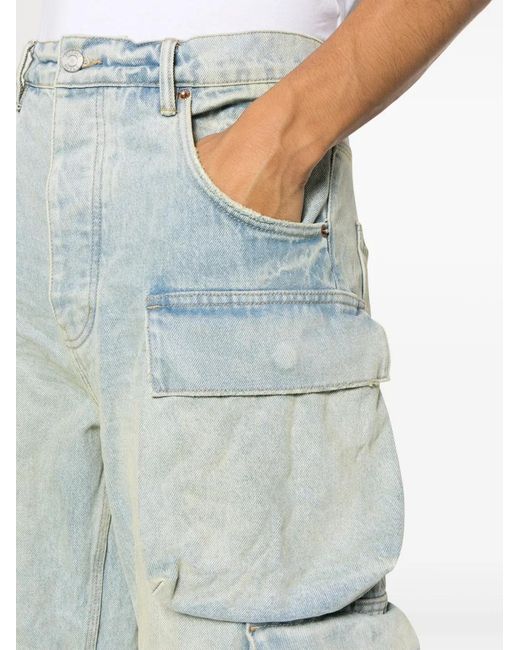 Purple Brand Blue P018 Mid-Rise Cargo Jeans for men