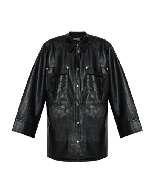Gestuz Leren Blouse in het Black