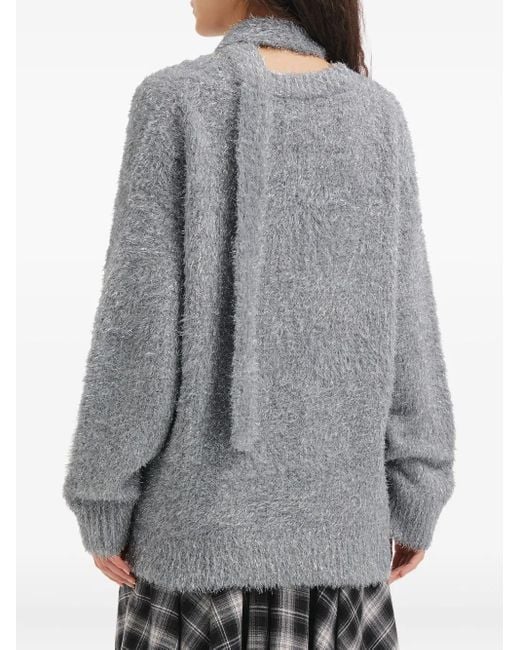 B+ AB Trui Met V-Hals En Sjaal in het Gray