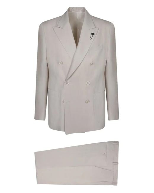 メンズ Lardini Double-breasted Suit Gray