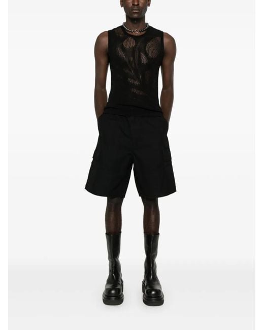 032c Black Logo-Patch Cargo Shorts for men