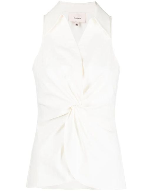 Cinq À Sept White Mckenna Sleeveless Blouse