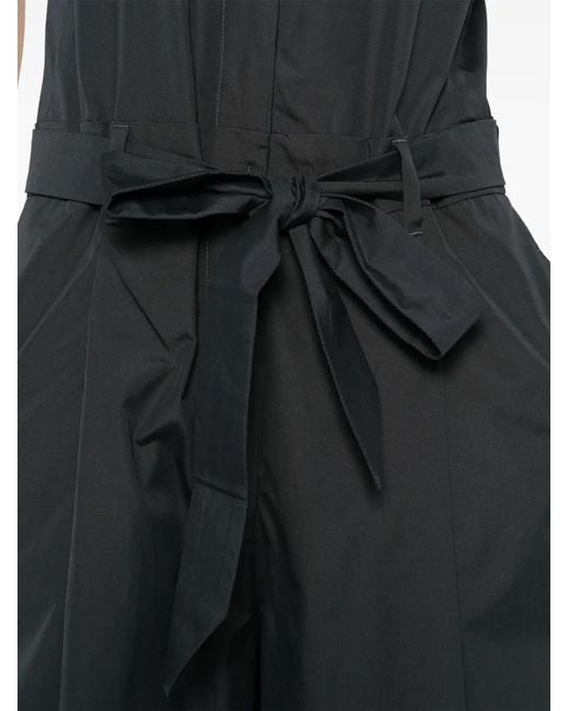 Max Mara Blue V-Neck Belted Jumpsuit