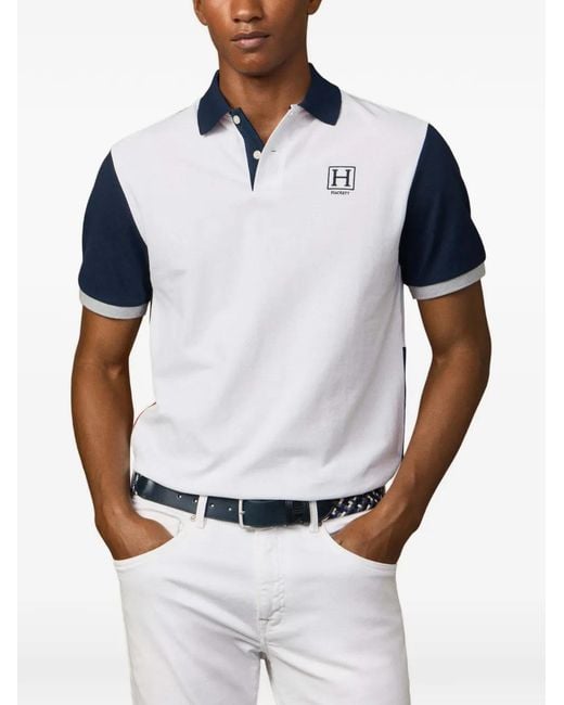 Hackett Blue Logo-Embroidered Polo Shirt for men