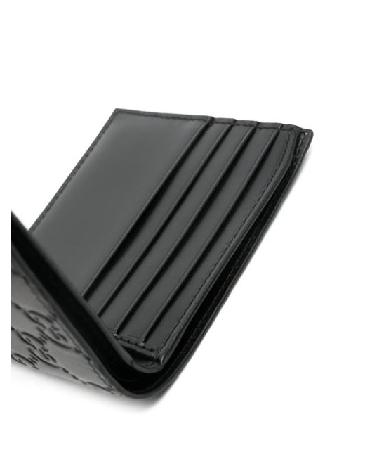 Gucci Black Dorian Monogram Leather Billfold for men