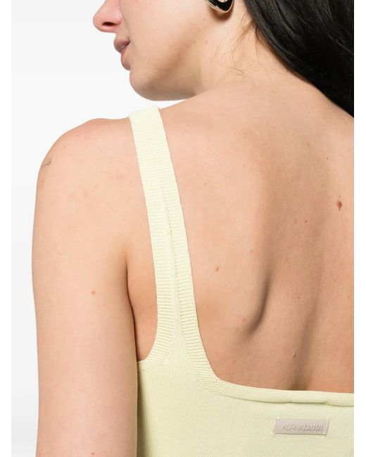 ALPHATAURI Natural V-Neck Ribbed Top