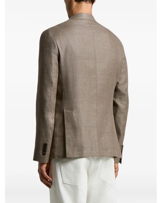 Peserico Brown Button Pocket Blazer for men