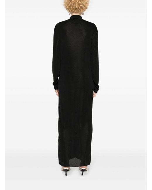 Philosophy Di Lorenzo Serafini Black Fine-ribbed Maxi Dress