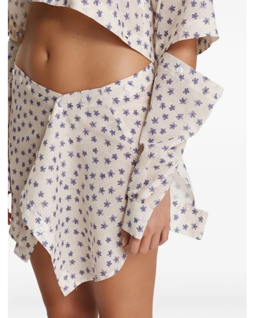 Pink Natural Cut-Out Floral Top