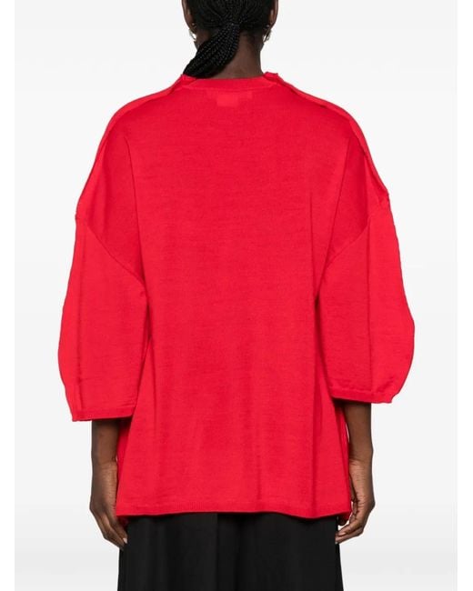 Comme des Garçons Red Exposed-Seam Sweater