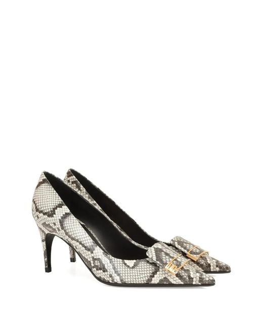 Sergio Rossi White Evolv Buckle Pumps