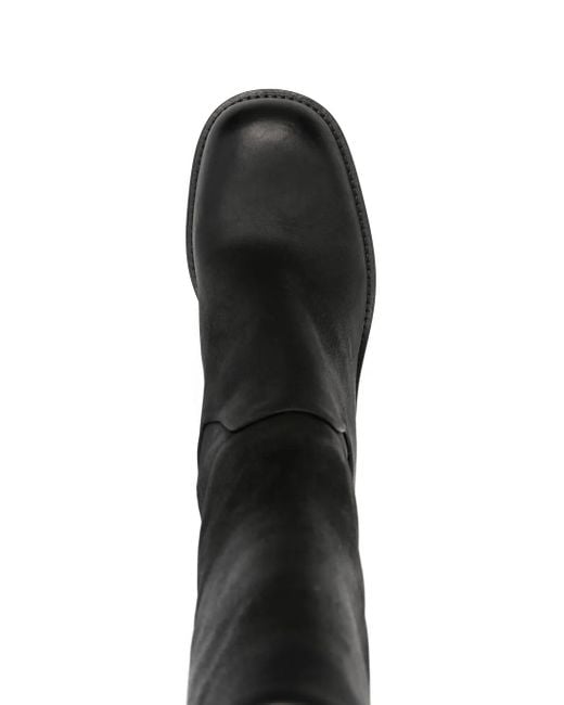 Elena Iachi ブロックヒール レザーブーツ Black