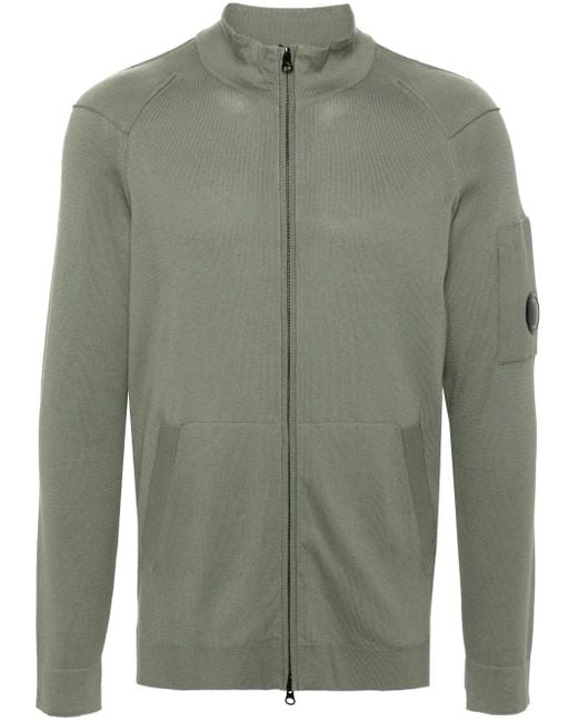 C P Company Green Sea Island Cardigan for men