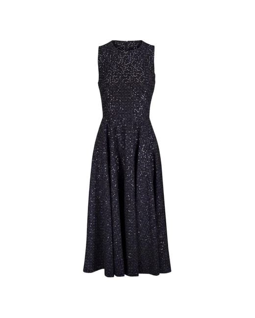 Michael Kors Blue Sequined Denim Tweed Dress